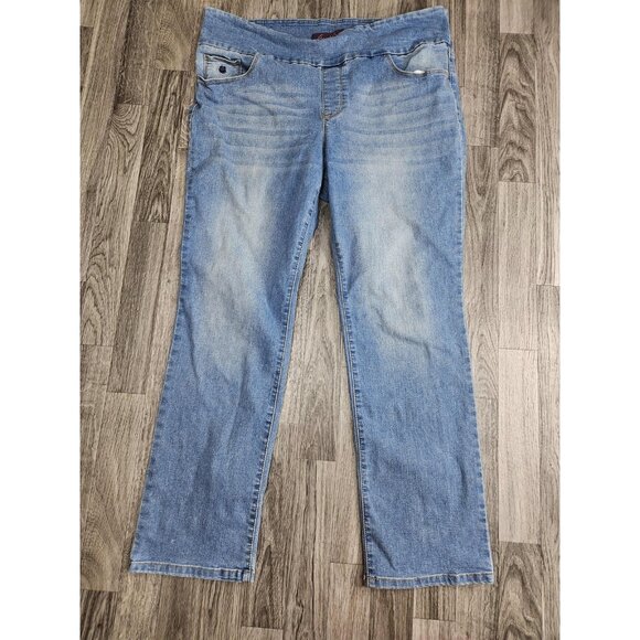 (3/$35) Gloria Vanderbilt Jeans Women 16 Short Blue Amanda Pull On Stretch Denim - Picture 1 of 12